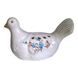 Vintage table flower dove in hand-painted ceramic flower decor
