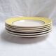 Vintage yellow soup plates from Moulin des Loups, Gien, Sarreguemines