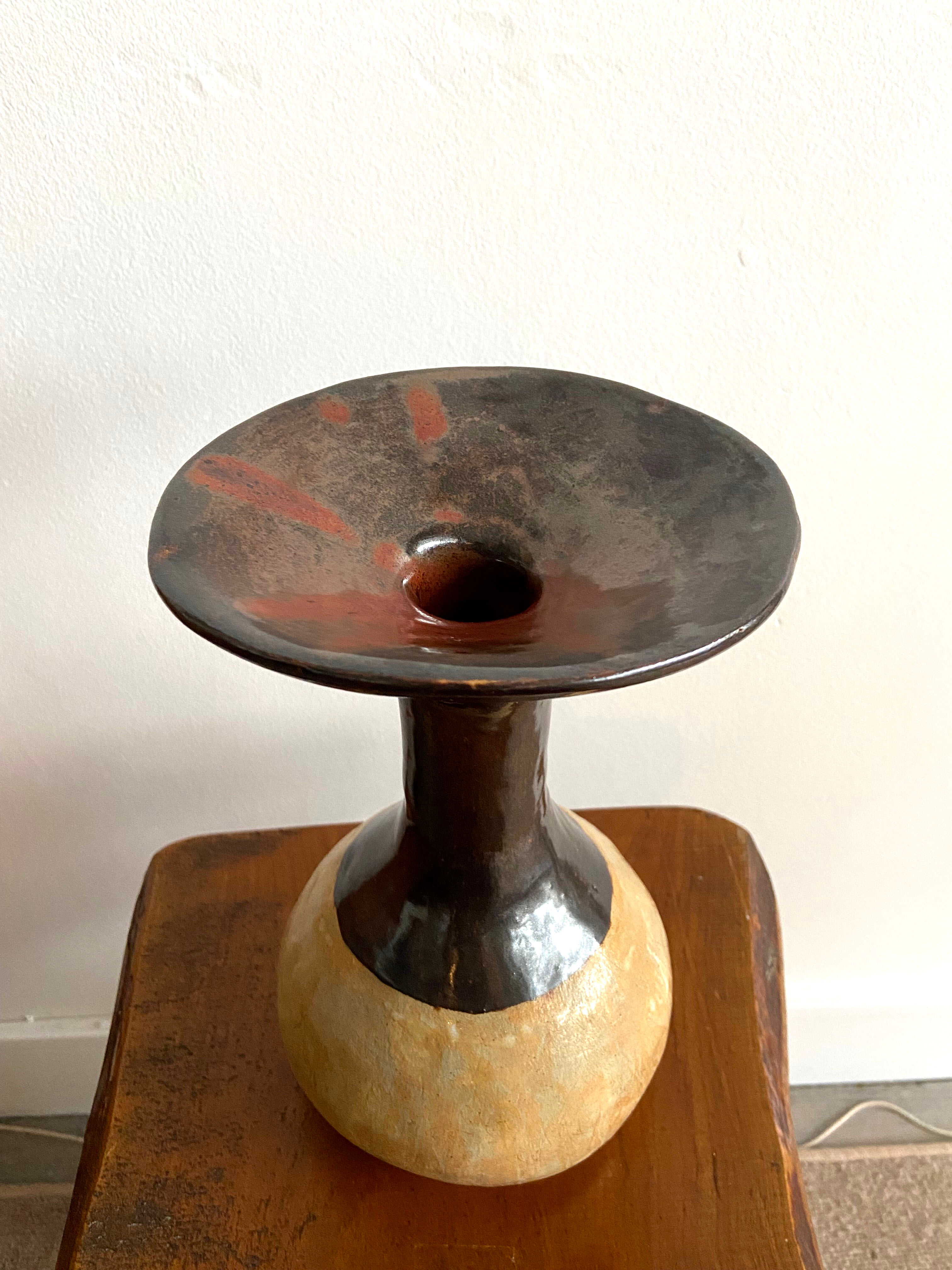 Large brutalist ceramic vase