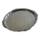 Vintage Mid Century Modern Baroque pattern stainless steel serving tra