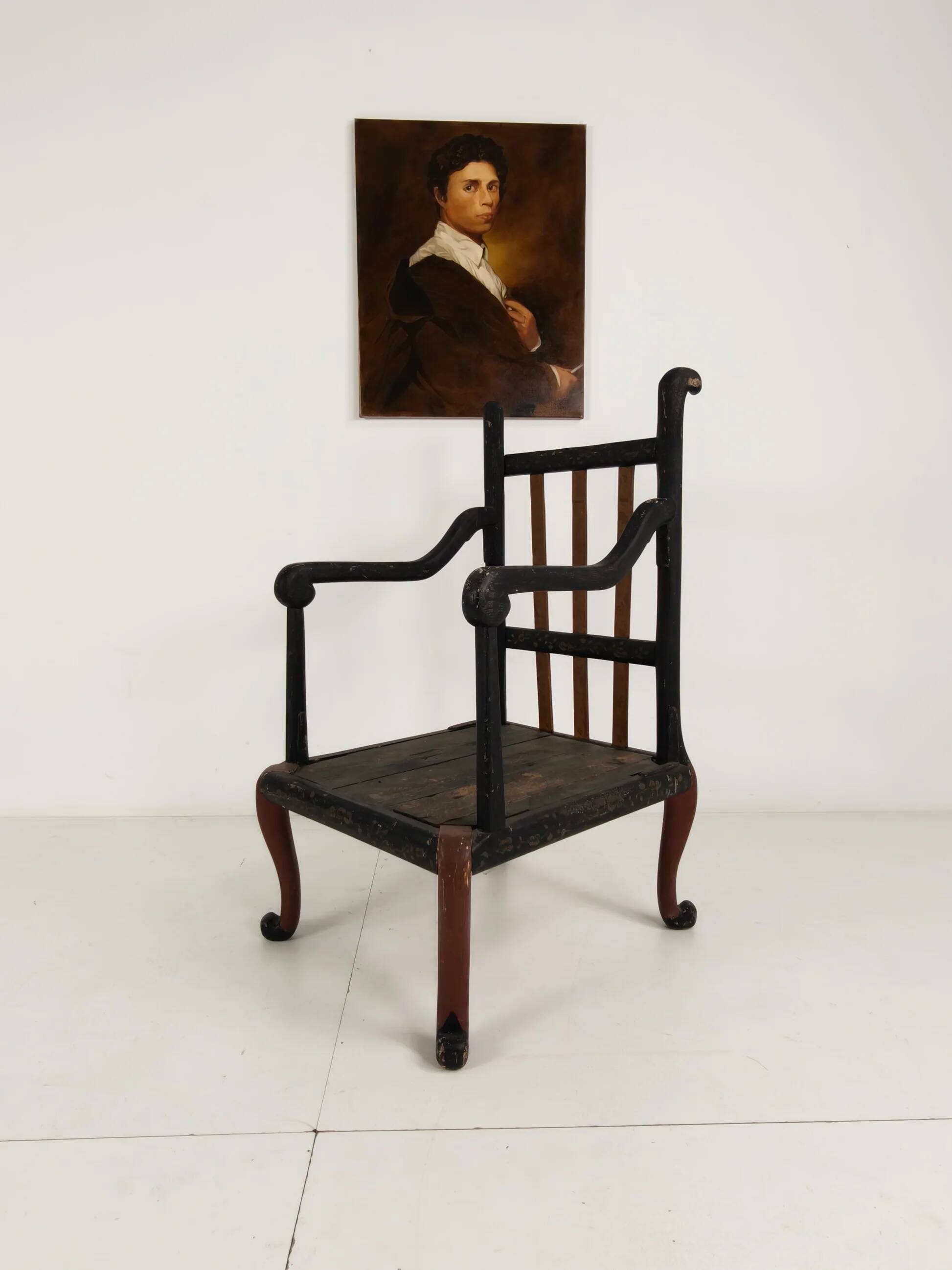 Fauteuil anglais de style chinoiserie vers 1900