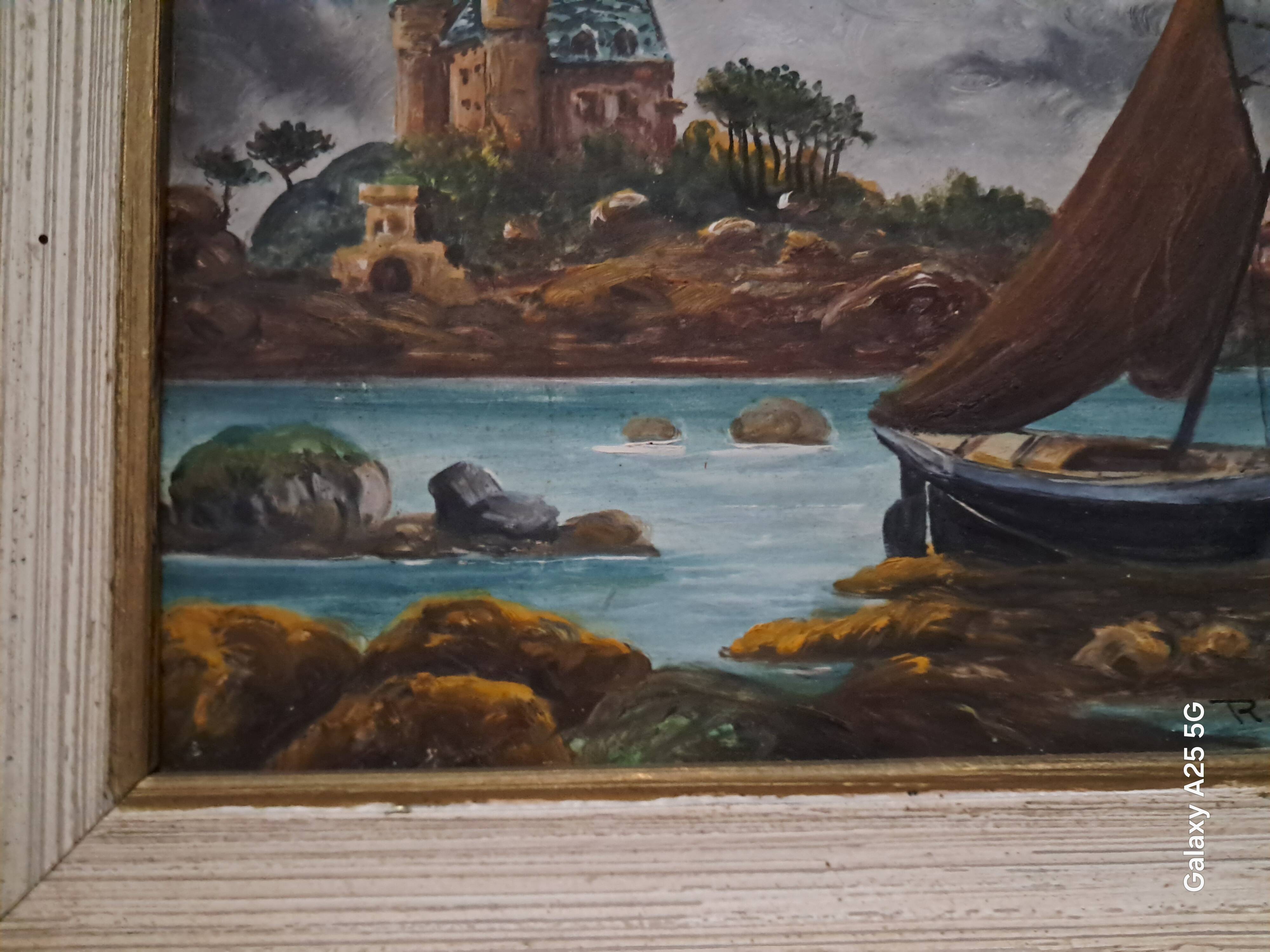 Oil painting by Raymond Blossier, landscape of Brittany.