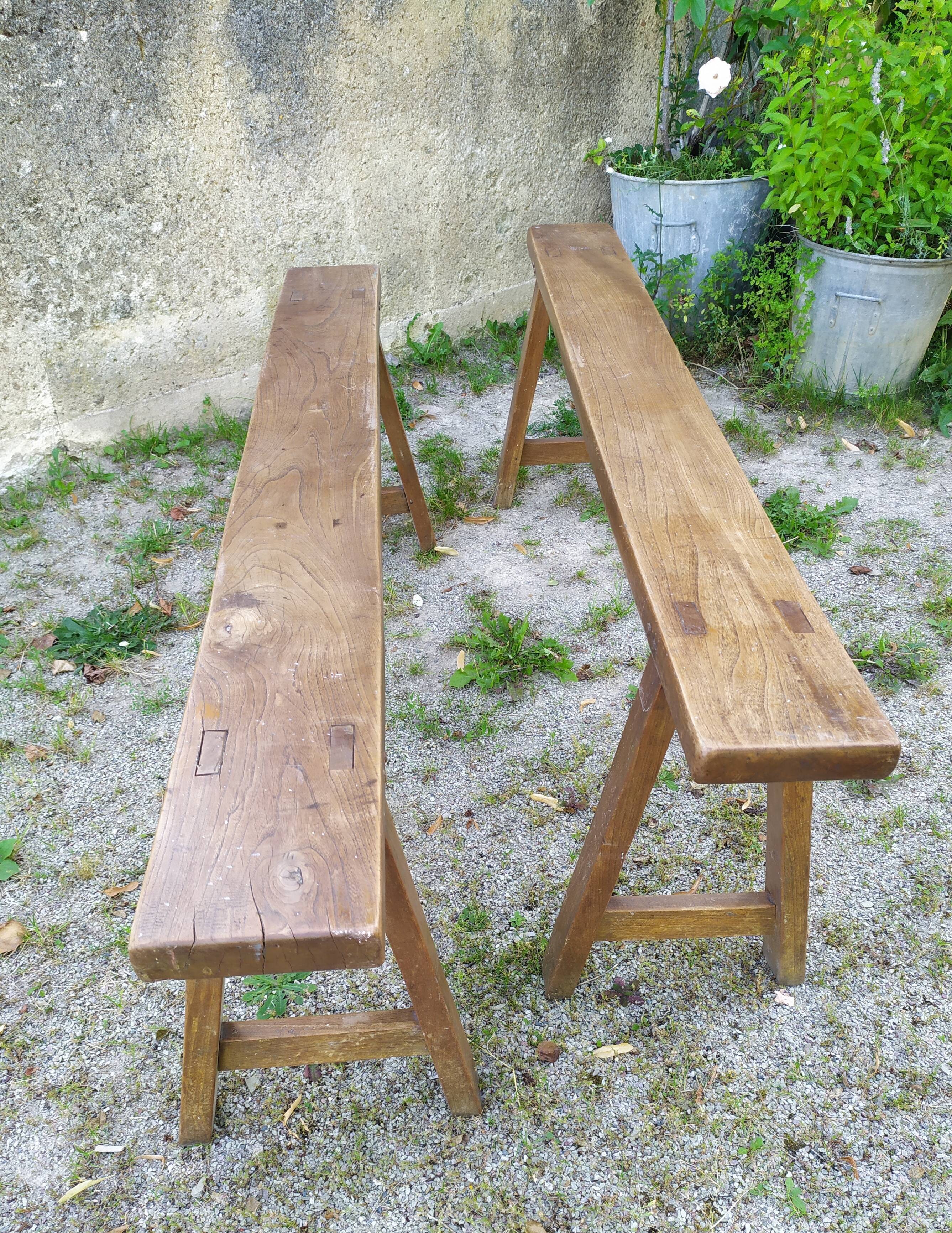 Pair of farm benches 150 cm