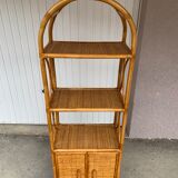 Meuble étagère en rotin et bambou