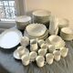 Prestigious 62-piece dinnerware set in vintage 70's Limoges white porcelain by Raynaud