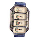 Old dish servant tray ramekin earthenware ceramic henriot quimper bl