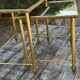Vintage 70's nesting table in brass and mirror