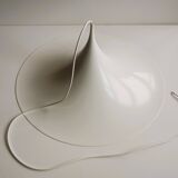 Large White Witch Hat Semi Pendant - Design by Bonderup and Thorup for Fog and Morup, 1960s.
