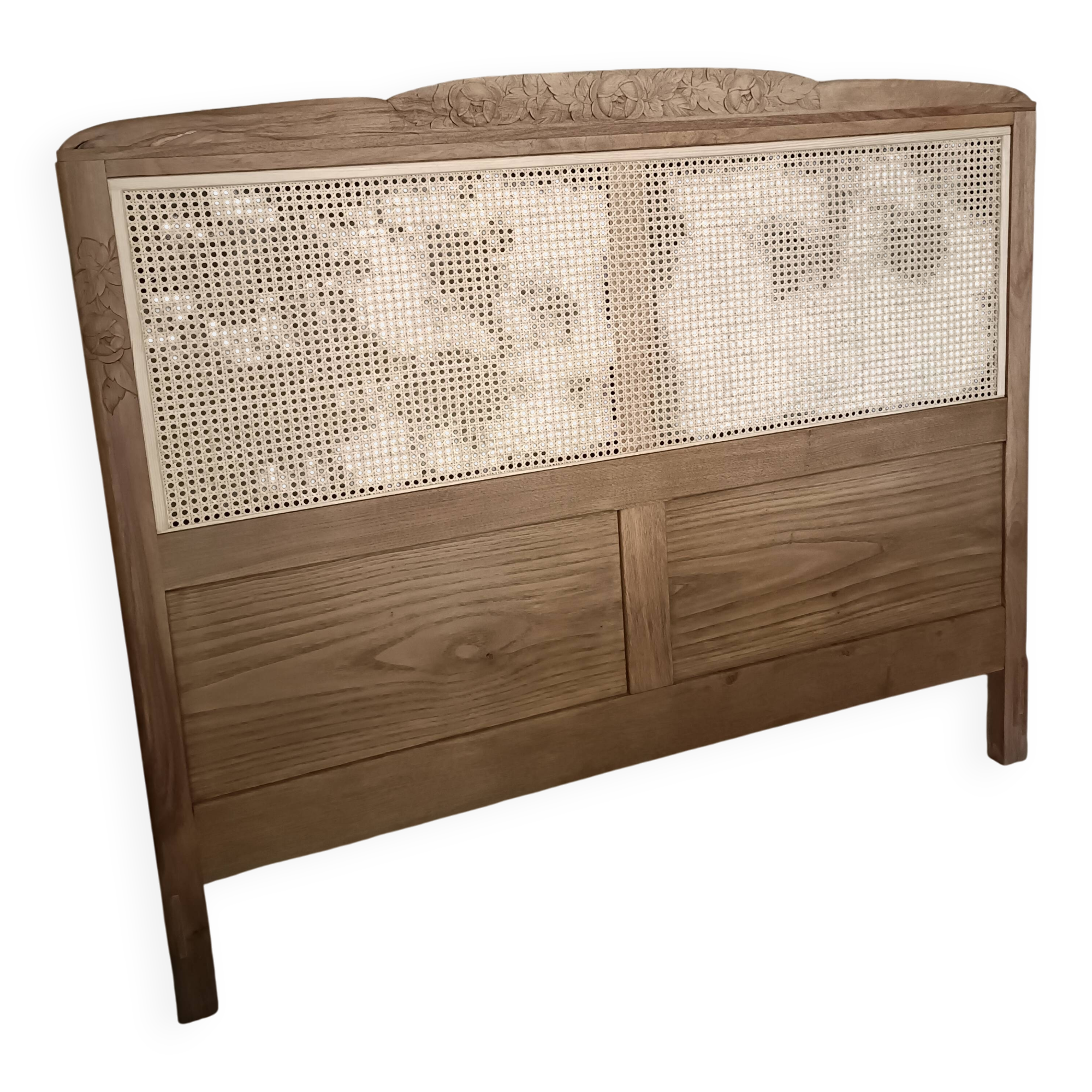 Refurbished Art Deco cane headboard