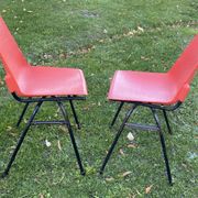 Set of 6 vintage red Fantasia chairs from the 1960s