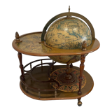 Vintage world map bar, globe