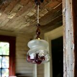 Lampe en verre d'art violet dans le style de Mazzega, années 1960