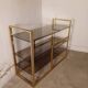 Brass shelf, smoked glass