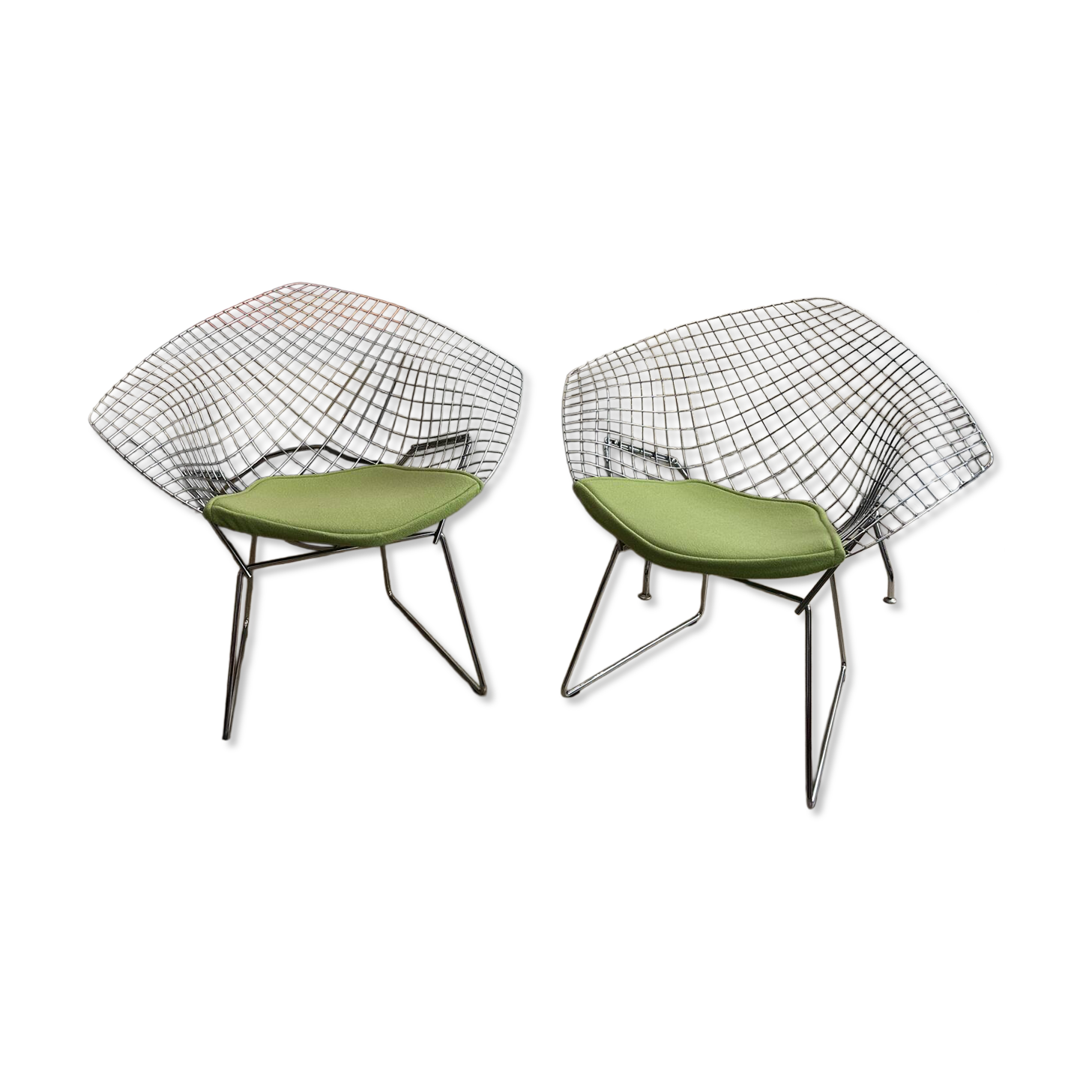 Pair of Diamond Bertoia chairs for Knoll Studio.