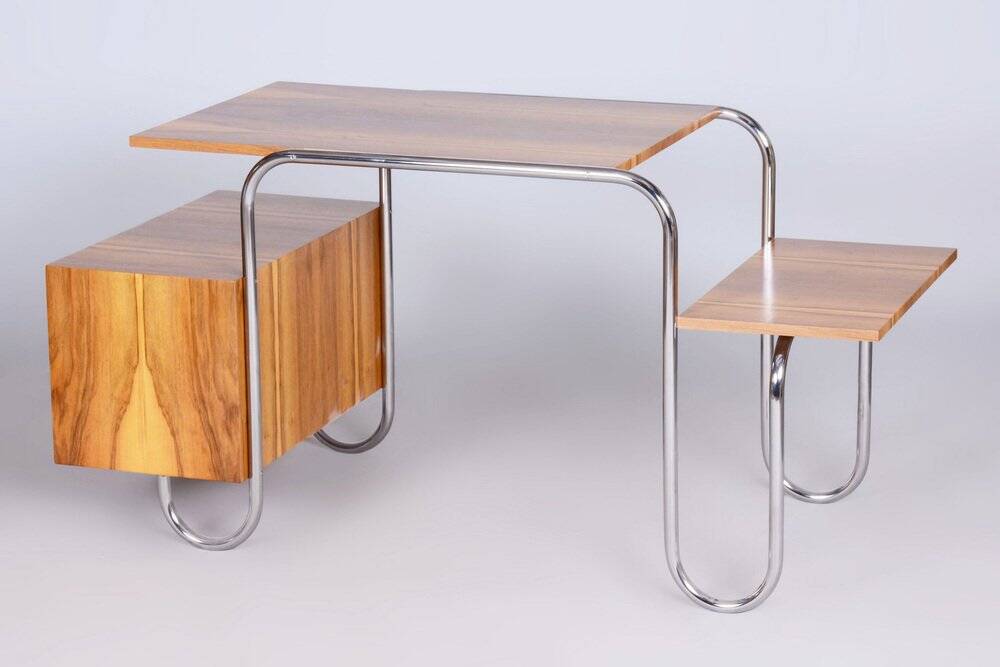 Czech Bauhaus Walnut Writing Desk by André Lurcat, 1930s