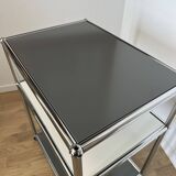 USM Haller Side Table in Pure White & Medium Grey