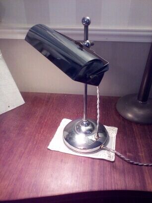 Art deco chrome metal desk lamp 30