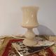 White alabaster lamp, sculpted, retro chic vintage.