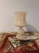White alabaster lamp, sculpted, retro chic vintage.