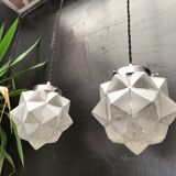 Paire de suspensions art déco en verre