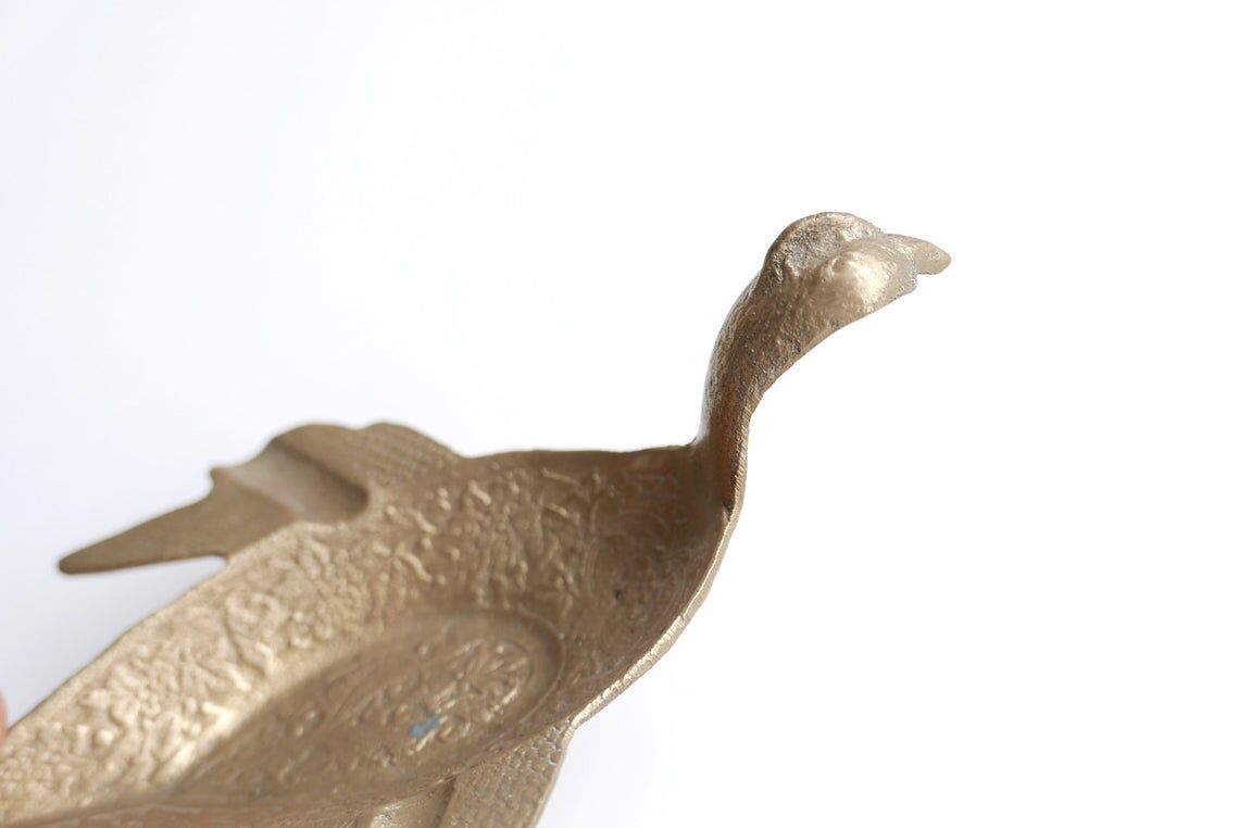 Brass bird ashtray, 50s