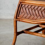 Dark rattan coffee table