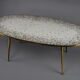Brass Mid century Oval Coffee Table with Grey Glass Mosaic and Gold Highlights