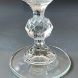 Set of 7 crystal stemmed glasses. Frosted wheat ear motifs. Art Deco