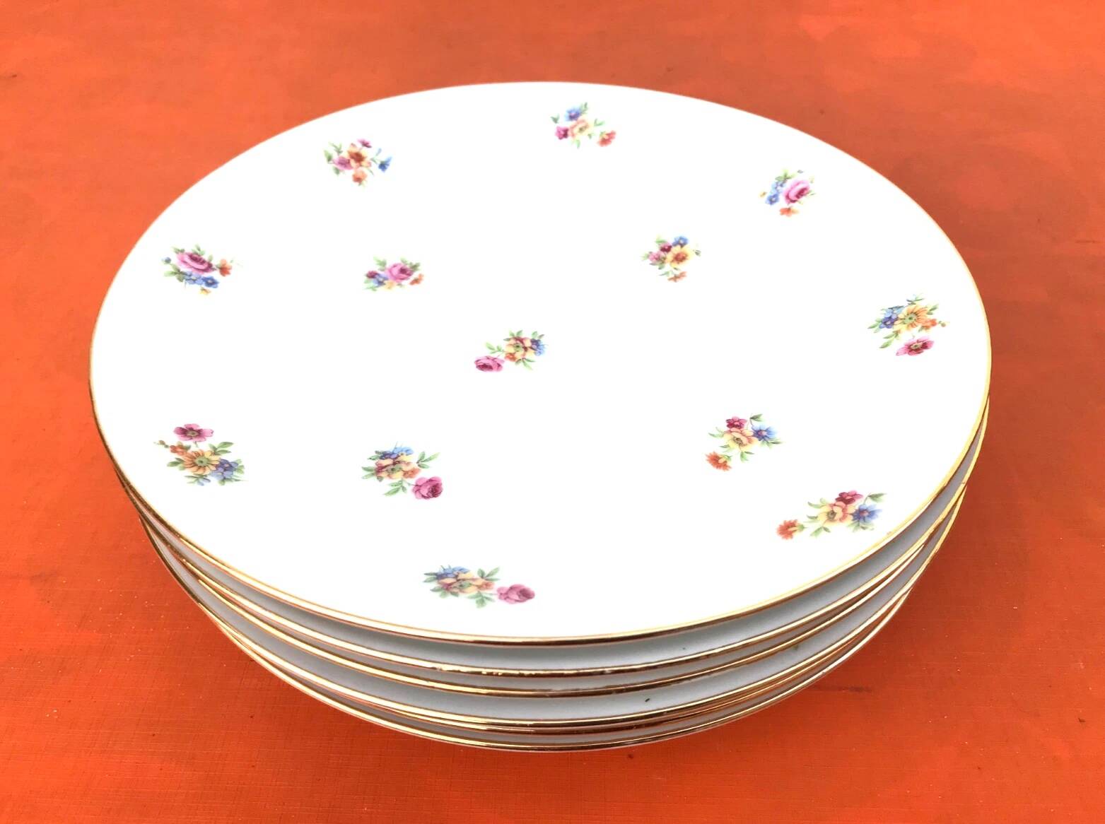 6 antique porcelain soup plates P.N France