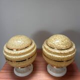 Pair of Art Deco globe wall lights