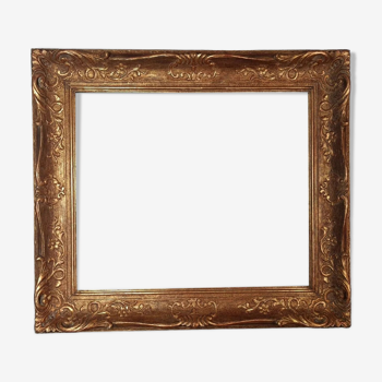 Cadre ancien à clés 77x66 feuillure 58x49,5cm bois sculpté dorure d'origine SB