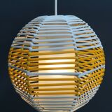 Suspension jaune et blanche années 1960