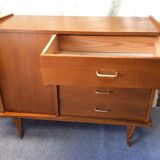 Commodity with 4 drawers and 1 vintage wooden door from the 1950s