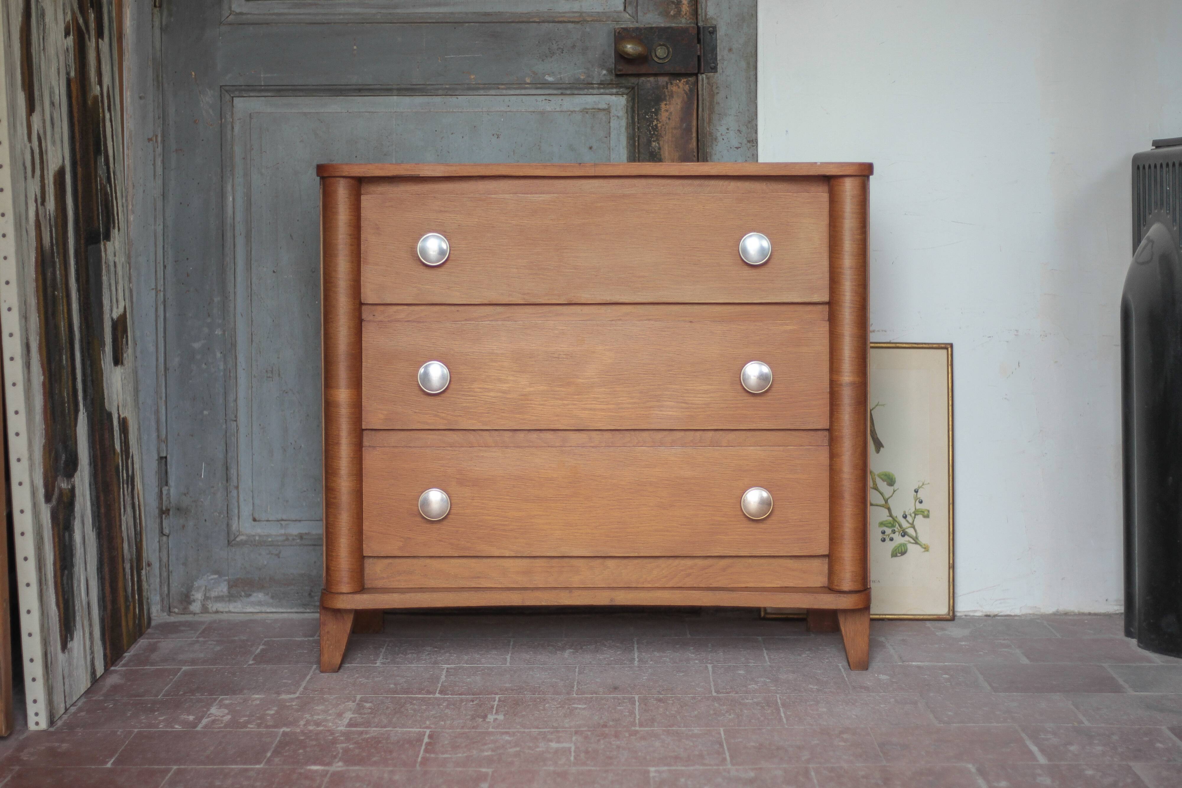 Wooden commode with 3 drawers, storage unit, antique, Art Deco