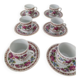 Set of 6 porcelain coffee cups