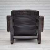 1970s, Scandinavian design, lounge chair, original condition, leather, bent wood.