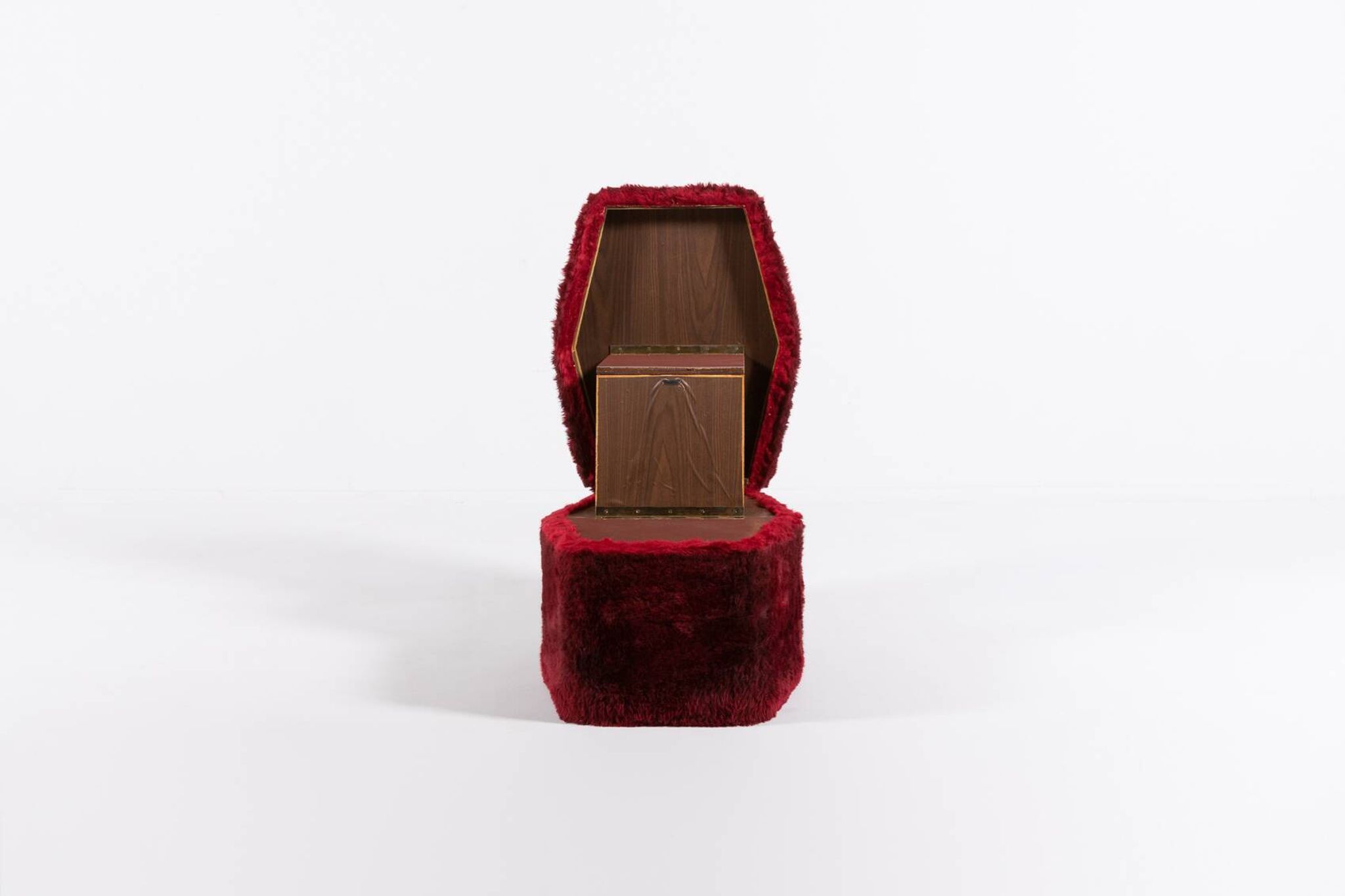 Pouf/tabouret Teddy vintage des années 1960, Italie