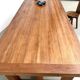 Large modernist farmhouse table in solid beech, thick dowelled top.