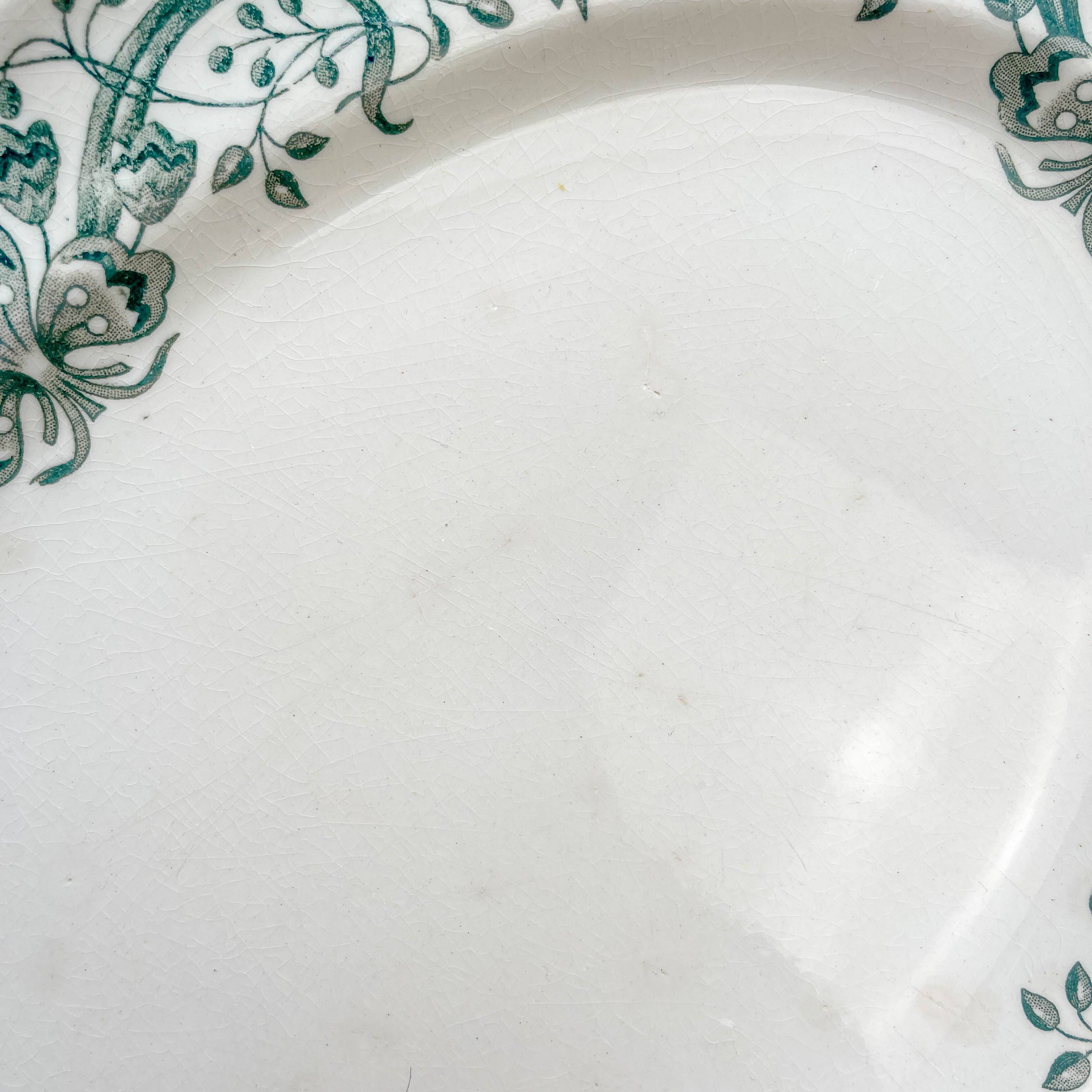 Antique oval dish from Terre de Fer "Figuig" – Longchamp 19th century