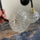 Paire d’appliques vintage en verre ciselé électrifiées à neuf
