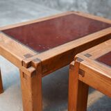 Pair of Pierre Chapo T18 coffee tables