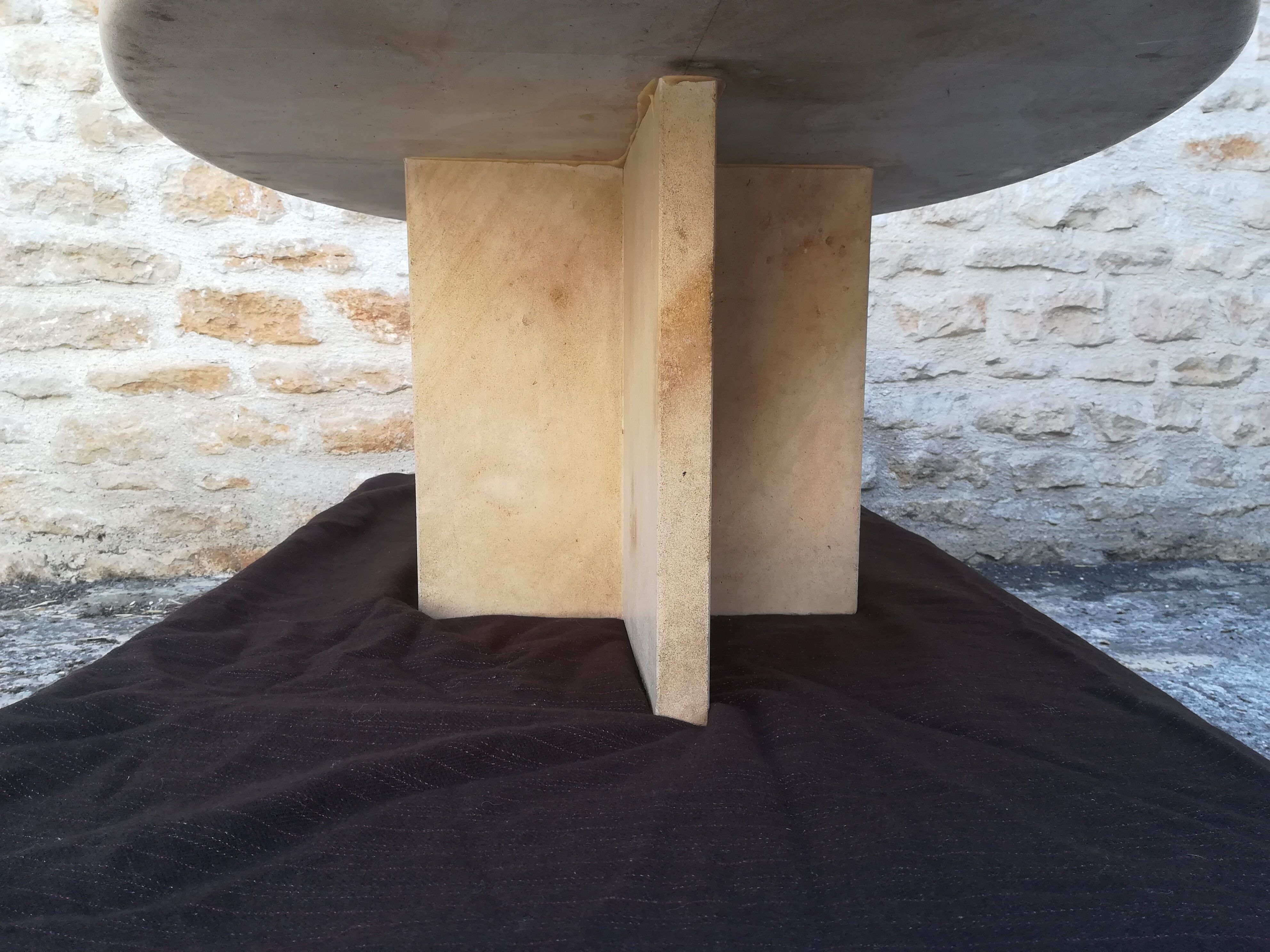 Natural travertine coffee table