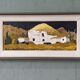 Mid-Century Modern Swedish Oil Painting "White Village" Vintage Framed Landscape