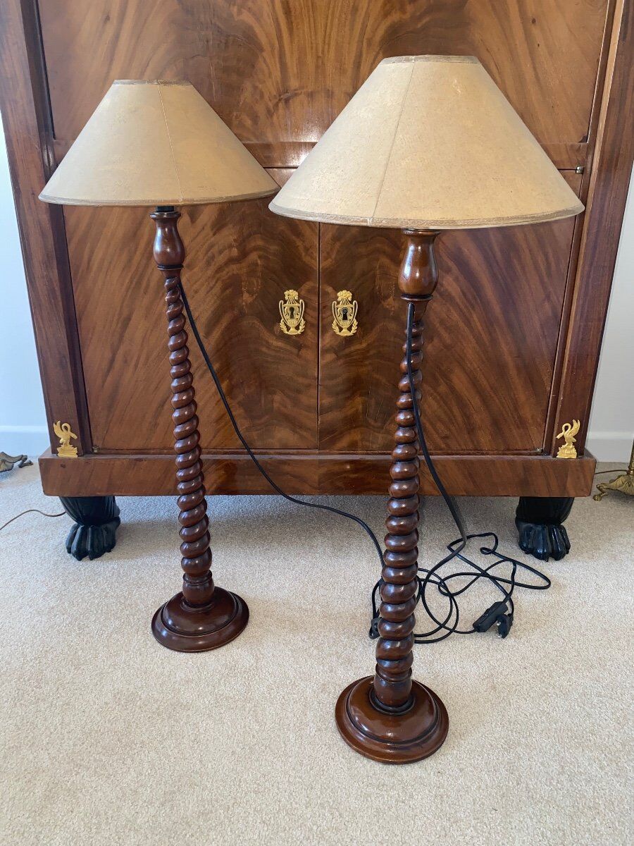 Pair of English lamps