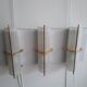 Pair of brass Arlus sconces and shortbread glass