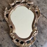 Antique baroque mirror gilded with leaf – carved wood