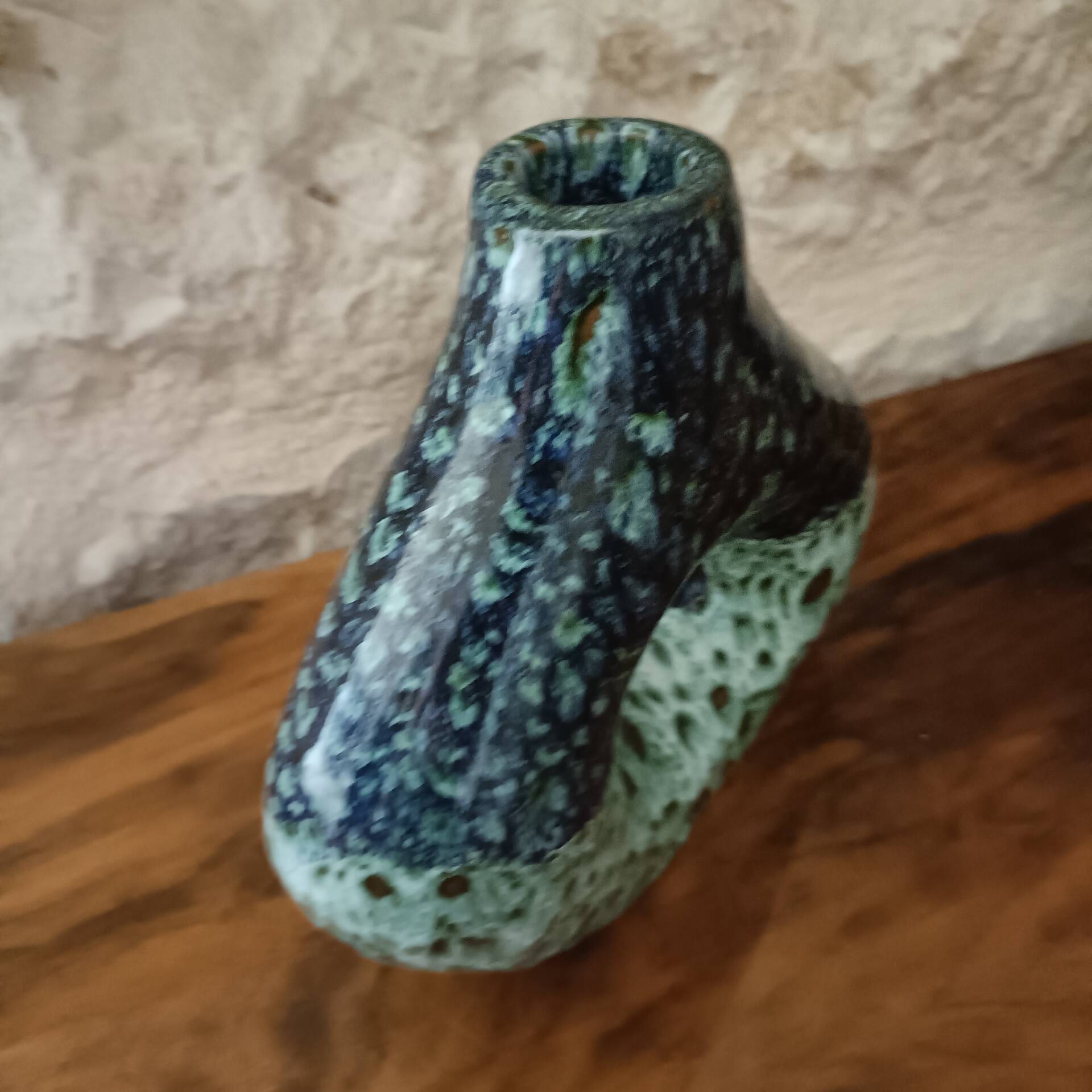 Vase, bougeoir en céramique émaillée