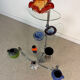 Art Deco shelf in glass and chrome metal