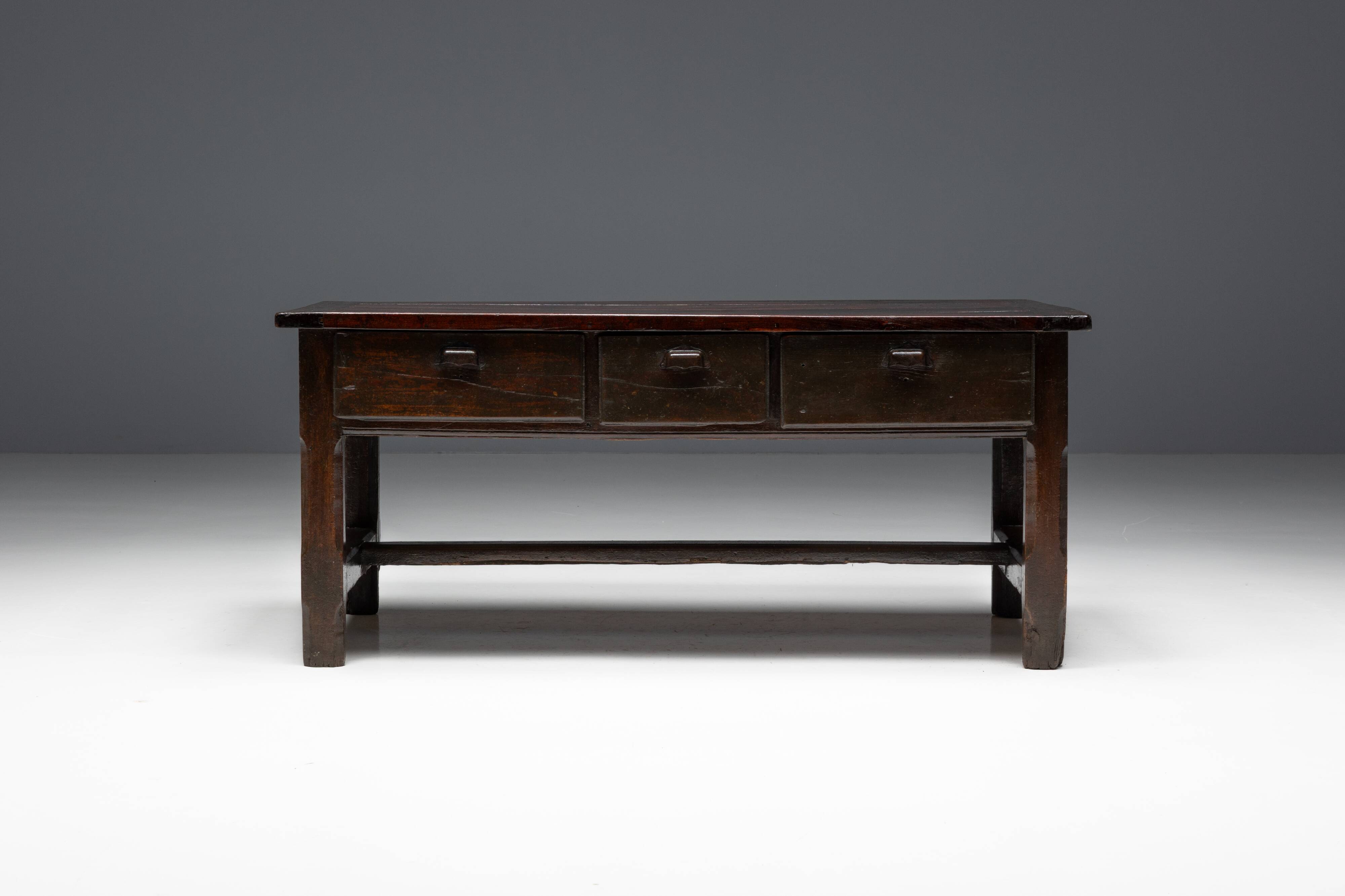Wabi Sabi Brutalist Workbench, France, 19th Century