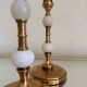 60s gold alabaster metal candlesticks